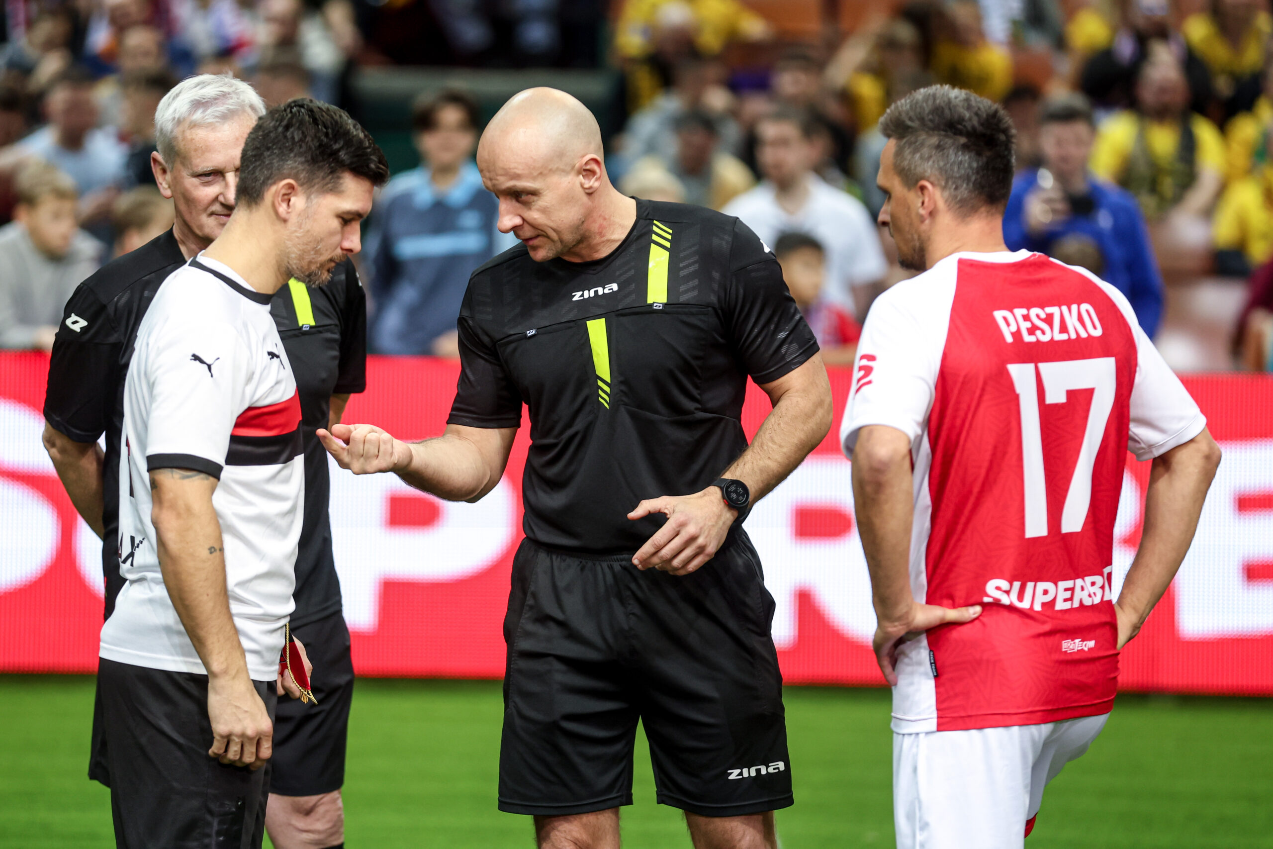 Szymon Marciniak i Sławek Peszko na Spodek Super Cup